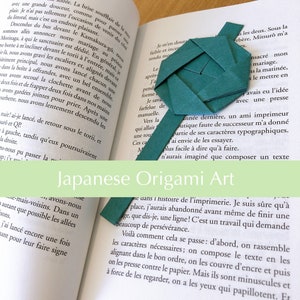 Un set di 6 segnalibri origami, carta giapponese, a forma di camelia, amanti dei libri, fatti a mano, regalo ecologico, piccolo regalo