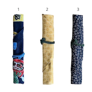 Étui à baguettes, Étui à couverts, Étui avec paille réutilisable, Tissus imprimés japonais, Portable, Respectueux de l'environnement, Réutilisable, Lavable, Bento, Cadeau écologique