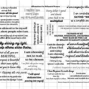 Affirmations Volume B, African american women, Black Women, Affirmations, Possitive Quotes, Script, Printable