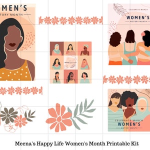 Vrouwendag Afdrukbaar, Nationale Vrouwenmaand, Afro-Amerikaanse vrouwen, Zwarte Vrouwen, Journal Kit, Planner Printable