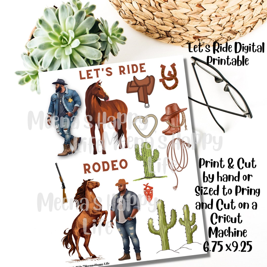 Digital Stickers, Printable Stickers, Let's Ride, Western Printable ...