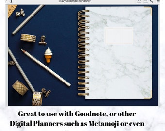 デジタルプランナー、ネイビー＆ゴールドデジタルプランナー、Goodnotes、Xodo、Metamoji Notes、デジタルノートブック