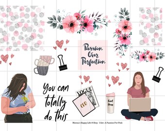 I Got A Passion for Pink, Druckbare Sticker, Digitaler Planer, Planer Kit, Journal Kit, Planner Sticker, Journaling