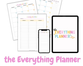 The Everything Planner | All-in-one undated printable planner| Daily, Monthly, Yearly | 2025 | 2026 | Digital | INSTANT DOWNLOAD | 8.5 x 11