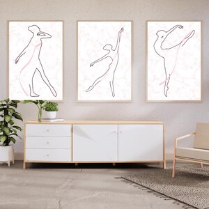 Set of 3 Ballet Dancer Silhouette Bedroom Playroom Printable Wall Art | Home Décor | Gift | Dance teacher | INSTANT DOWNLOAD | 11 x 17 in