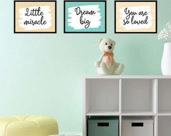 Set of 3 Short Quotes Baby Nursery Bedroom Playroom Printable Wall Art | Home Décor | INSTANT DOWNLOAD | 8 x 10 in
