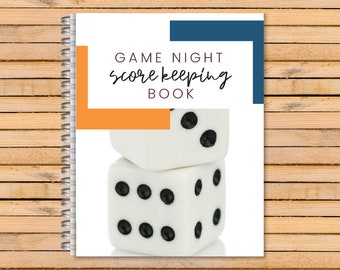 Printable Game Score Keeping Sheet | Score Cards | Family Game Night | Instant Download | Letter Size | 8.5 x 11 in | Navy Blue