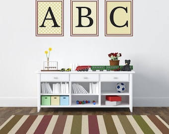Set of 3 ABC Baby Nursery Kids Bedroom Playroom Printable Wall Art | Home Décor | INSTANT DOWNLOAD | 8 x 10 in