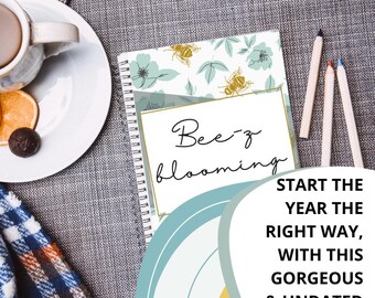 Bee-z Blooming Planner | | Undated | Printable | Daily, Monthly, Yearly | 2 covers | 2025 | 2026 | Digital | INSTANT DOWNLOAD | 8.5 x 11 in.