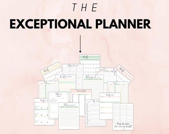 The Exceptional Planner | Undated | Printable | Daily, Monthly, Yearly | 2 covers | 2025 | 2026 | Digital | Instant Download | 8.5 x 11 in.