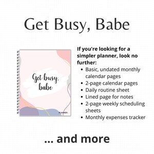 Get busy Babe undated printable planner | Daily, Monthly, Yearly | 2025 | 2026 | Digital | INSTANT DOWNLOAD | Letter size