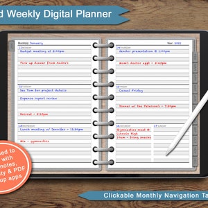 Undated Digital Weekly Planner for Goodnotes & Notability
