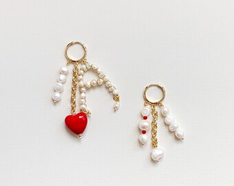 Angie 18K Gold Plated & Freshwater Pearl - Personalized Pearl and Gold Earrings