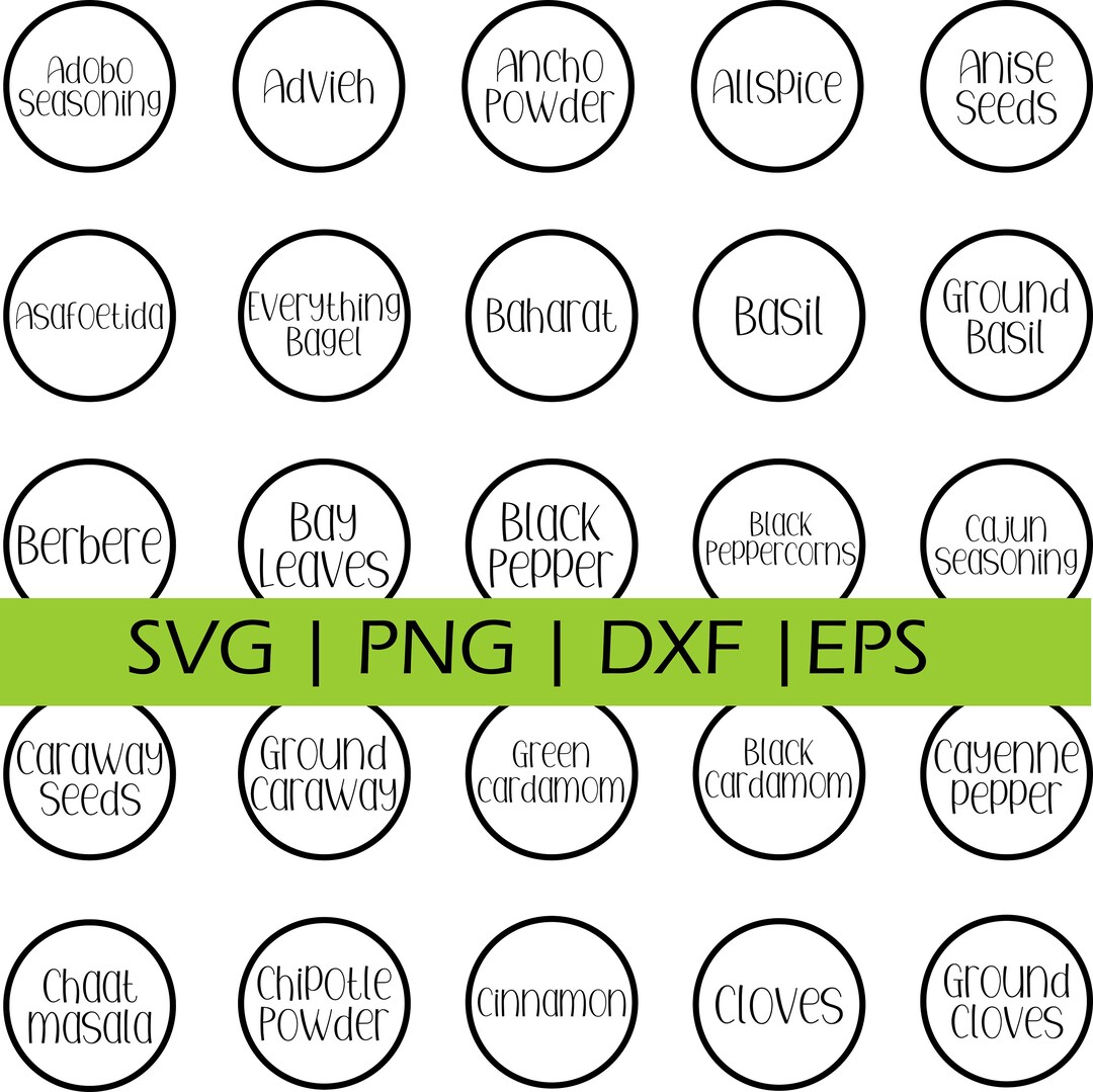 104 Spice Jar Labels SVG IKEA Spice Jar Labels Spice Jar Svg Jar Label