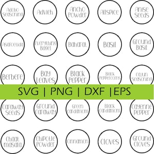 104 Spice Jar Labels SVG| IKEA spice jar labels | spice jar svg |  jar label | DIY spice jar label | jar label | Digital | Download