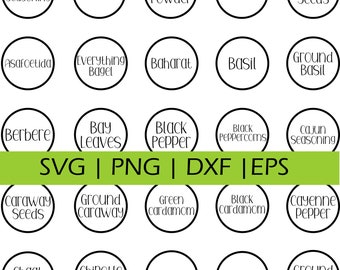 104 Spice Jar Labels SVG| IKEA spice jar labels | spice jar svg |  jar label | DIY spice jar label | jar label | Digital | Download