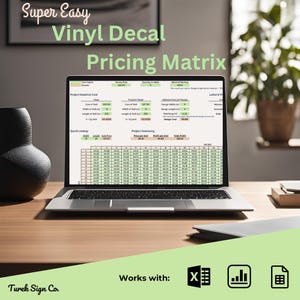 Decal Pricing Matrix Spreadsheet | Vinyl | HTV | Decal Pricing Calculator | Auto Pricing Chart