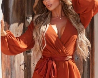 burnt orange romper