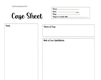 Law Case Sheet