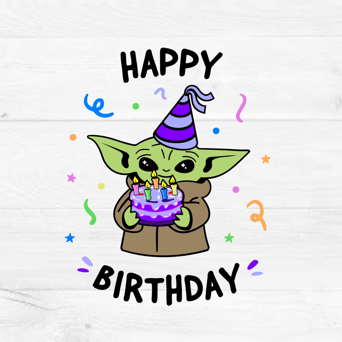 Baby Yoda Birthday SVG