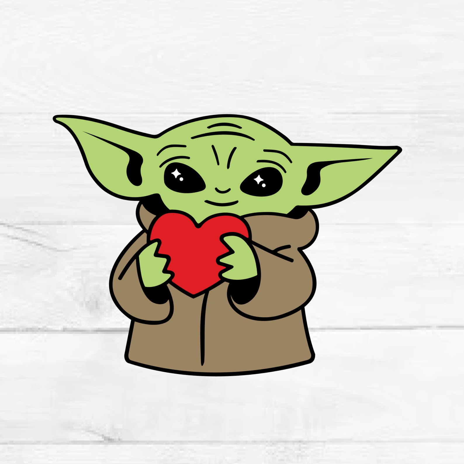 Baby Yoda Heart Svg Cute Baby Yoda Character Svg Disney Baby Etsy | My
