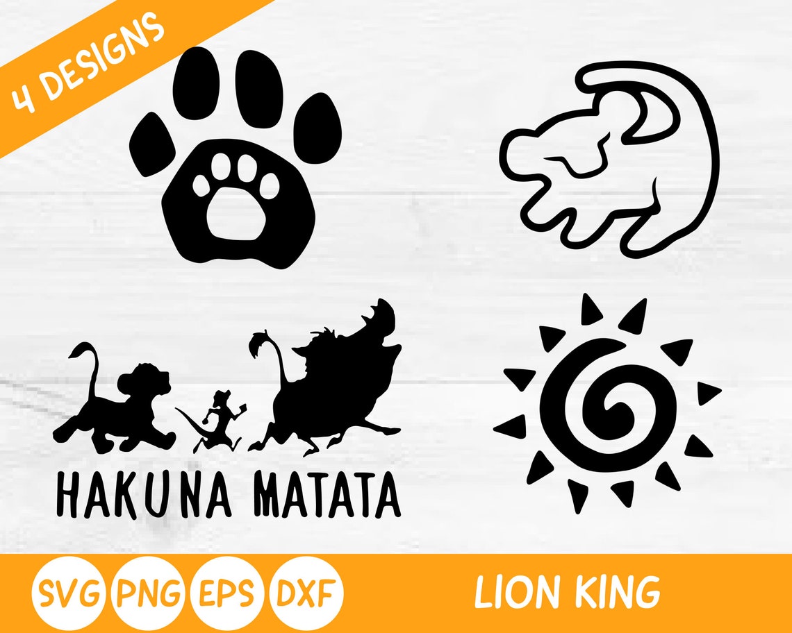 Lion King Symbols Svg Simba Svg Silhouette Paw Sun Cut file | Etsy