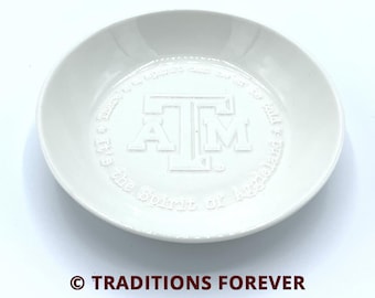 Embossed Texas A&M Ring Tray | Ceramic Aggie Ring Holder
