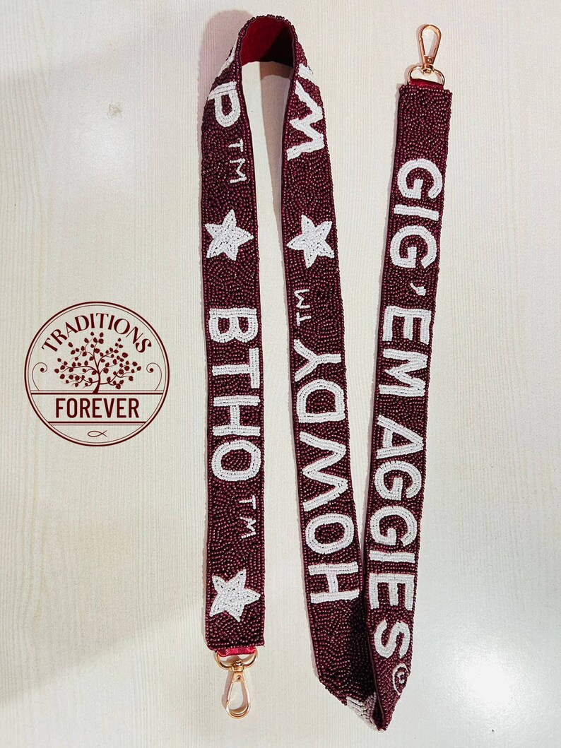 Texas A&M Beaded Purse Strap With Aggie Tradition Etsy