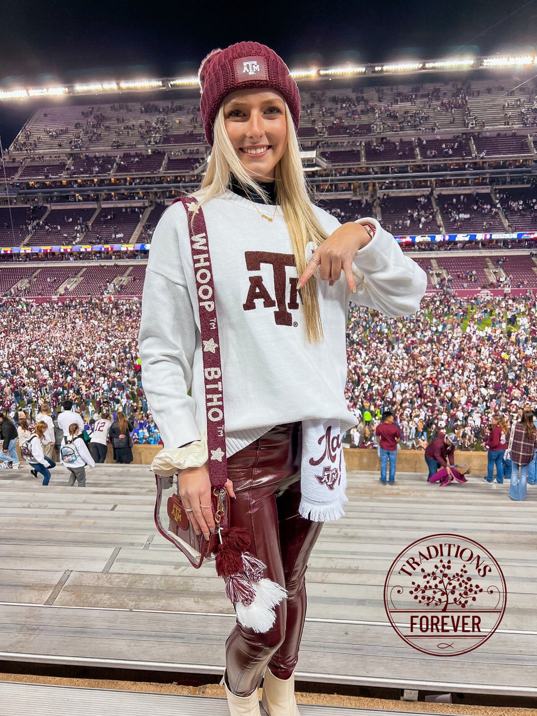 Texas A&M Beaded Purse Strap With Aggie Tradition Phrases Etsy