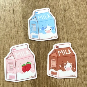 Melkpak Vinyl Gestanste Stickers 3 st.