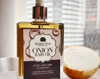 Aceite ayurvédico para el crecimiento del cabello: cebolla, romero y amla. Hecho a mano en Canadá. Regalos para ella o para él.