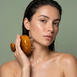 Kansa Scalp Massager | Ayurvedic Hair Growth & Stress Relief Tool | Teak Wood Bronze Body Massager | Wellness Gift image 8