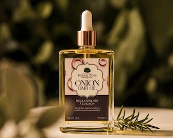 Ayurvedic Onion Hair Growth Oil: Rosemary Scalp Treatment, Handmade in Canada