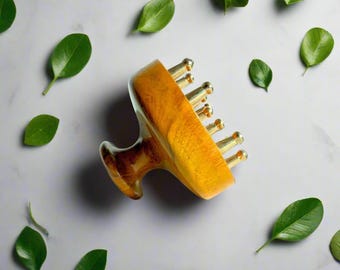 Kansa Scalp Massager | Ayurvedic Hair Growth & Stress Relief Tool | Teak Wood Bronze Body Massager | Wellness Gift for Her Him