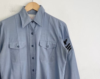 VTG 80s US_NAVY CHAMBRAY BUTTON_UP