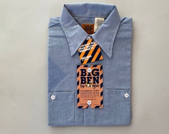 VTG 80s Deadstock BIG_BEN Single Stitched 50/50 CHAMBRAY Work SHIRT