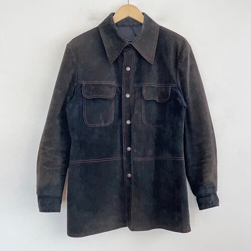 VTG 70s SNAP_BUTTON SUEDE William Barry Coat/JACKET shops