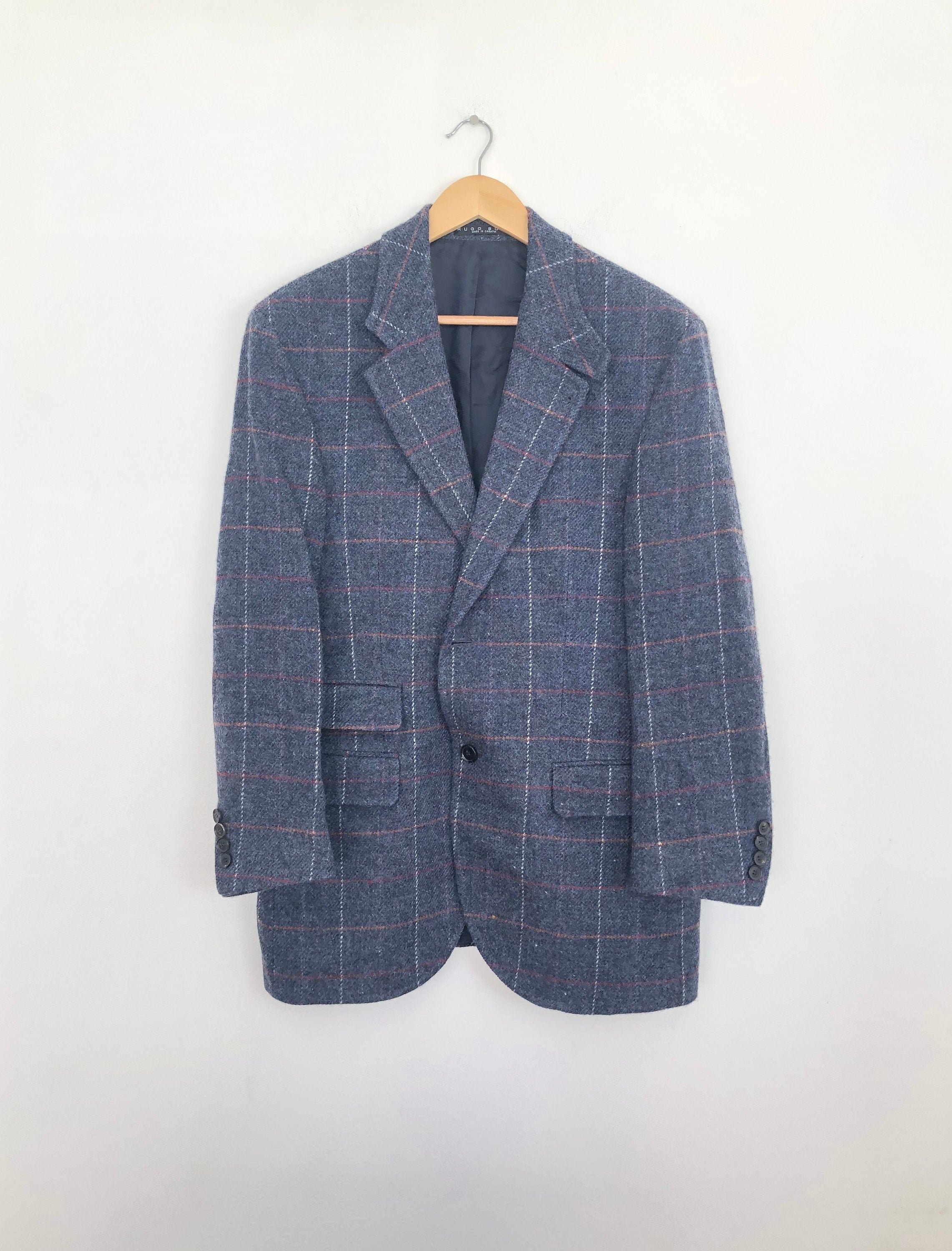 Vtg 90s Hugo BOSS Pure Wool TWEED Blazer/suit Jacket L | Etsy