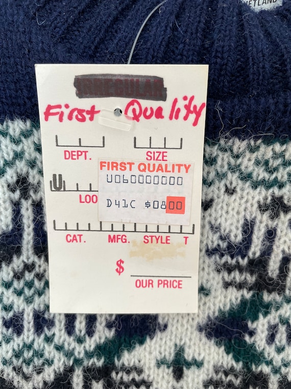 VTG 80s Deadstock Fair Isle Scottish WOOL SWEATER - image 5