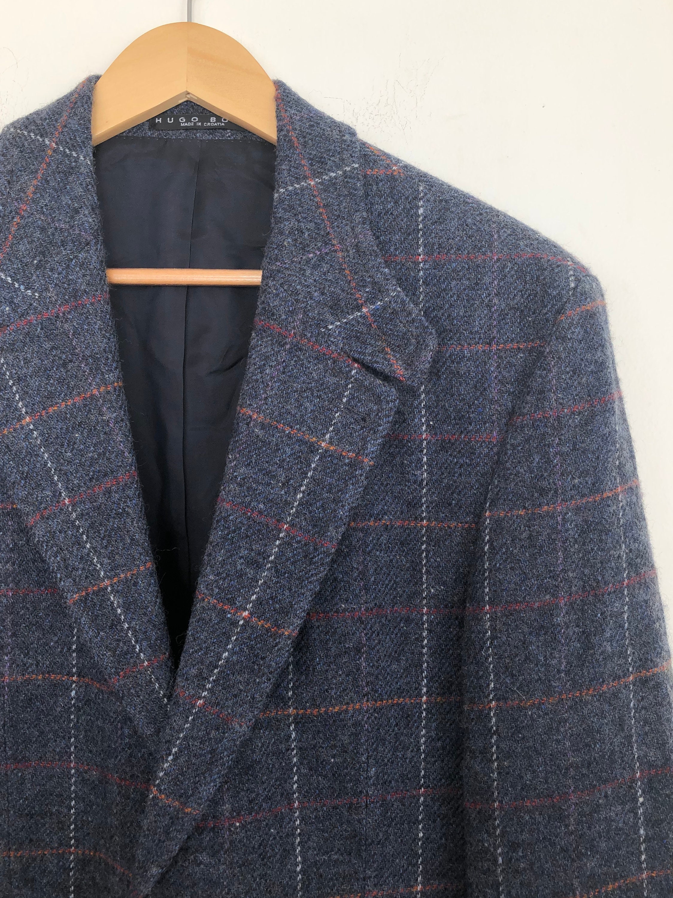 Vtg 90s Hugo BOSS Pure Wool TWEED Blazer/suit Jacket L | Etsy