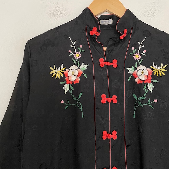 VTG 70s HAND_EMBROIDERED Japanese BLOUSE - image 3