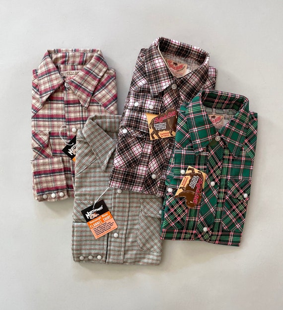 Vtg 1970s Deadstock Western BUFFALO_BILL Flannel … - image 1