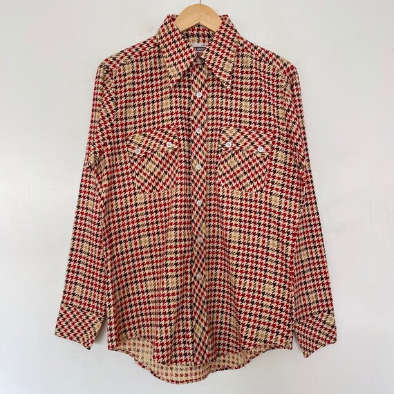 VTG Deadstock 80s HOUNDSTOOTH Campus BUTTON_UPS - image 2