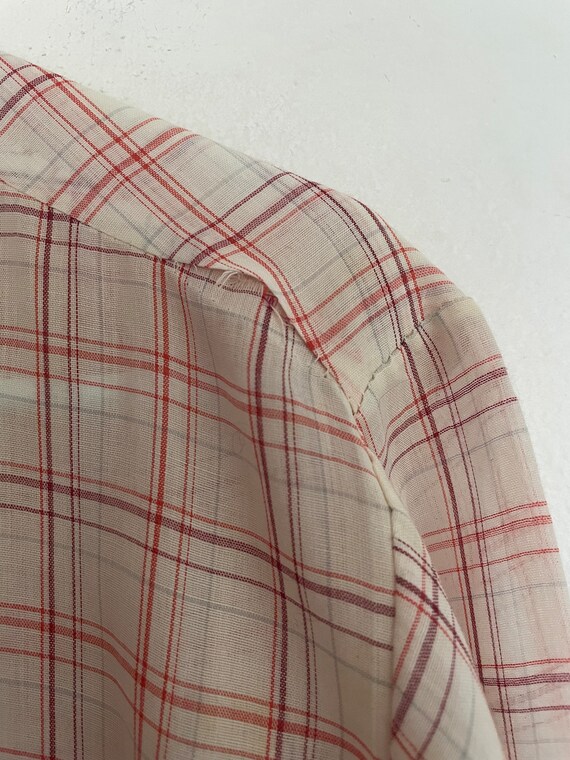 VTG 70s SUPER_THIN Plaid K_MART BUTTON-UP - image 5