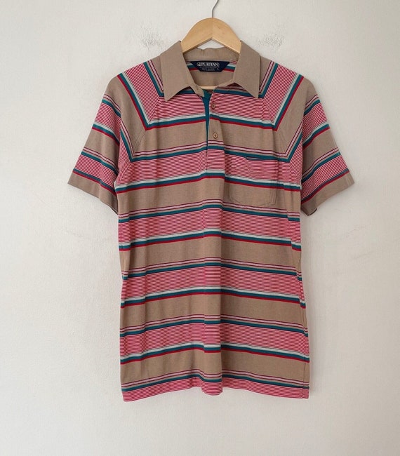 VTG 80s Thin Striped POLO Puritan T_SHIRT