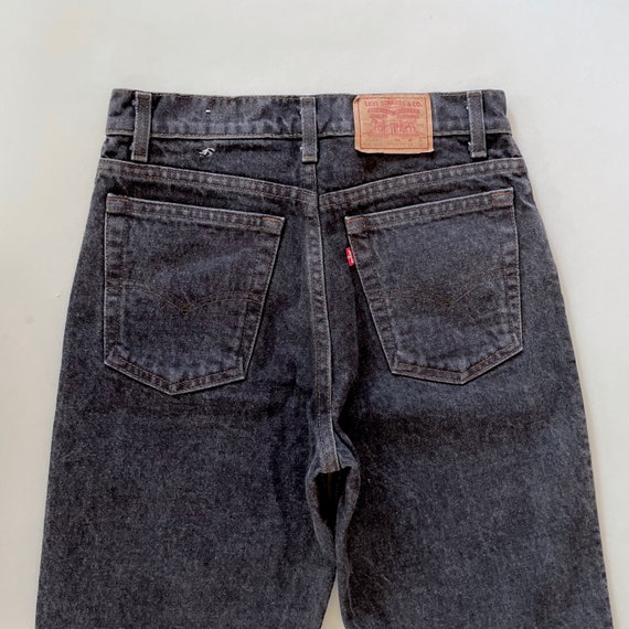 Vtg 80s Deadstock NWOT BLACK Tapered LEVIS 28x28 - image 4