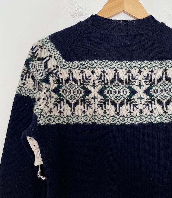 VTG 80s Deadstock Fair Isle Scottish WOOL SWEATER - image 7