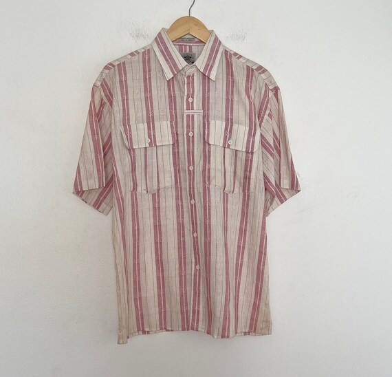 Vtg 80s Deadstock Woven Patch BUTTON-UP