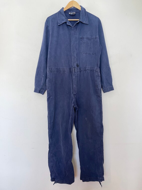 VTG 80s German DENIM MILITARY UTILITY_COVERALLS 34