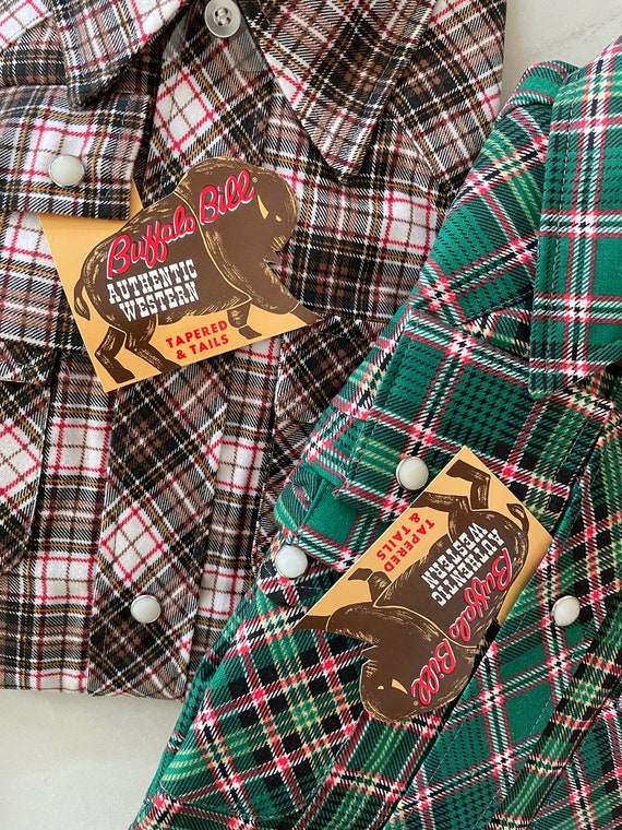 Vtg 1970s Deadstock Western BUFFALO_BILL Flannel … - image 2